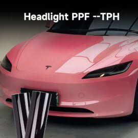 Headlight Paint Protection Film TPH Smoked Black