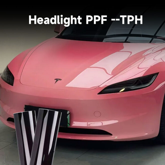 Headlight Paint Protection Film TPH Smoked Black