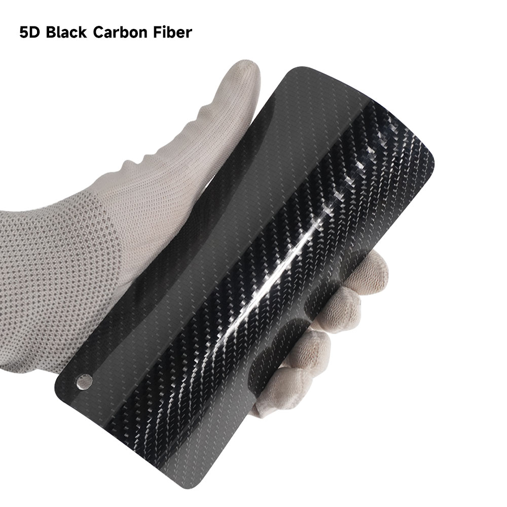 5D Black Carbon Fiber Paint Protection Film with high gloss carbon texture and self-healing TPU protection