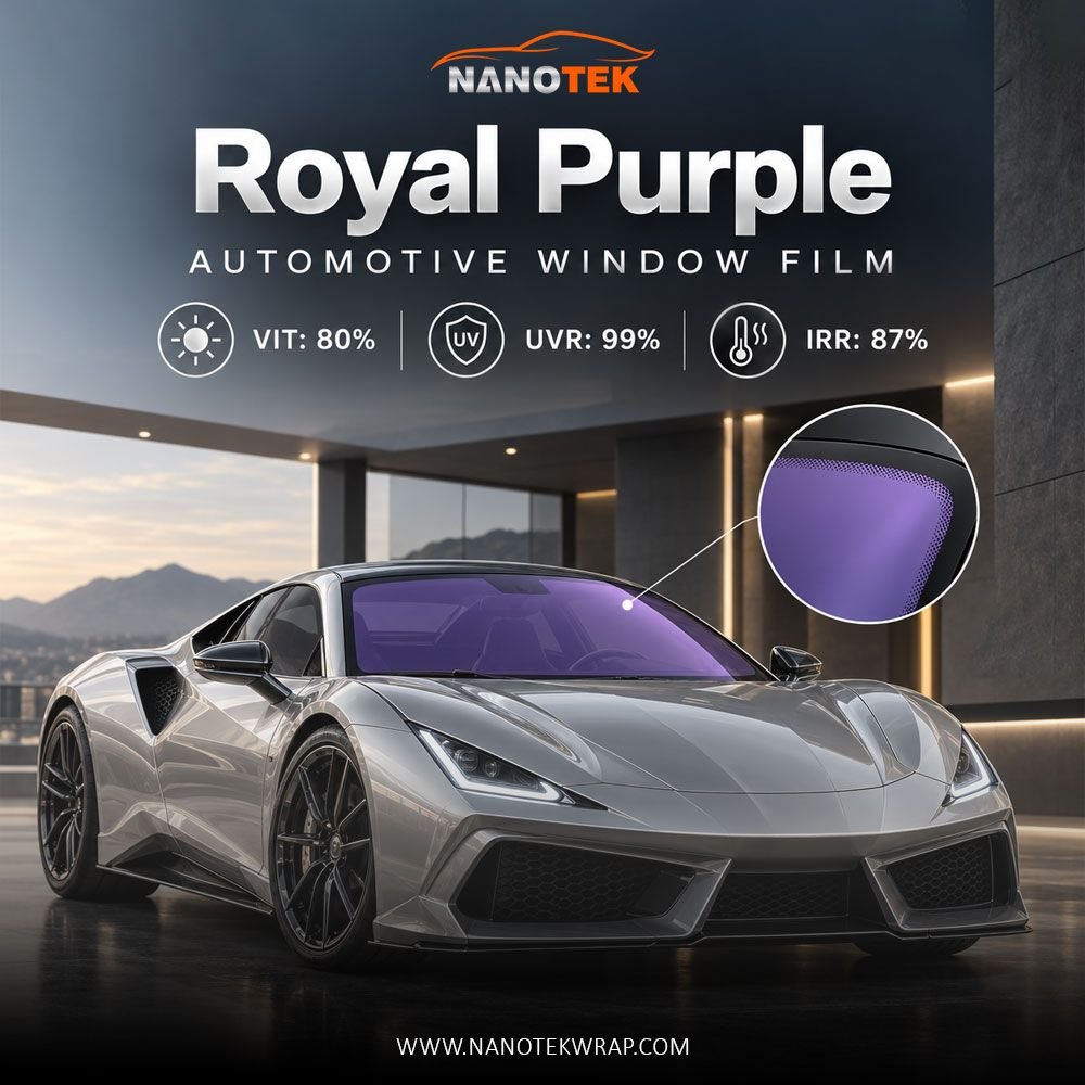 80% VLT Chameleon Window Film 2 Mil - Royal Purple